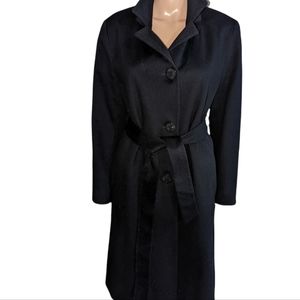 ESCADA Black Classic Belted Wool Coat